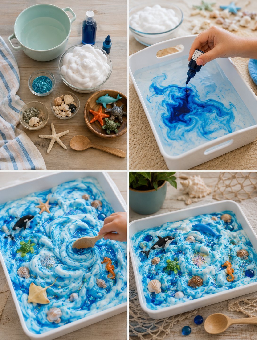 Ocean Foam Sensory Bin Becomes Cozy 5 Ocean Foam Sensory Bin