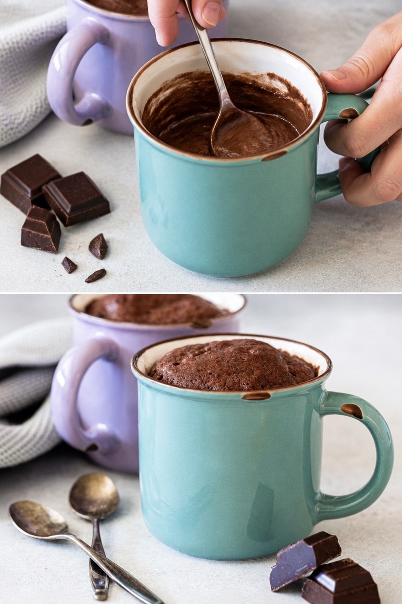Mugcake au chocolat (gâteau individuel cuit au micro-ondes)