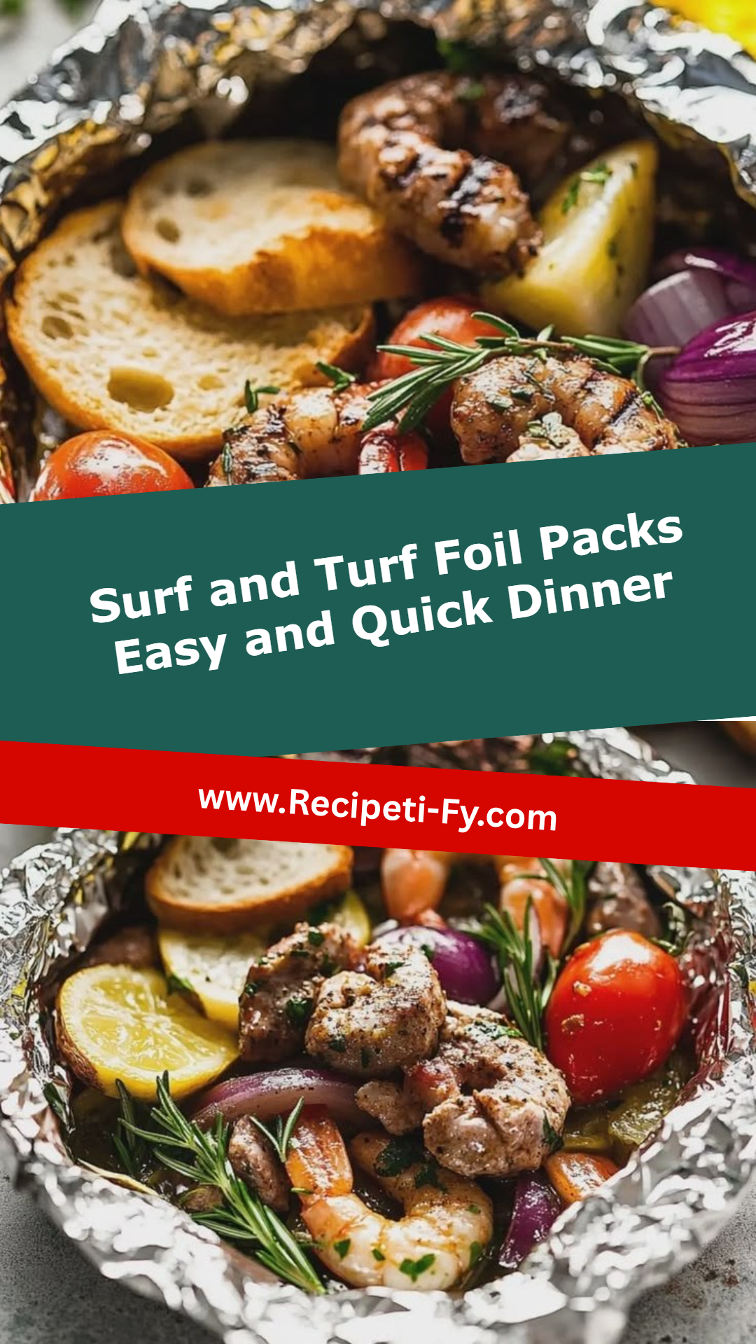 Surf and Turf Foil Packs Easy and Quick Dinner