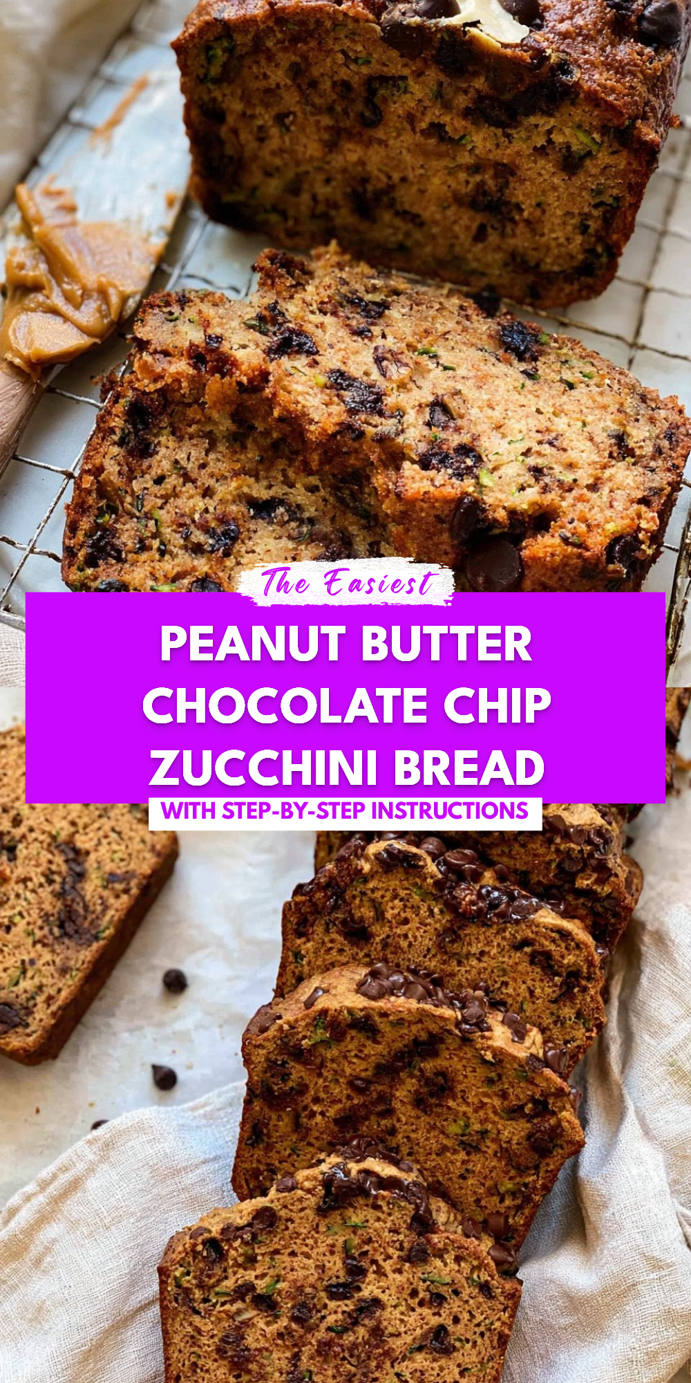 Peanut Butter Chocolate Chip Zucchini Bread