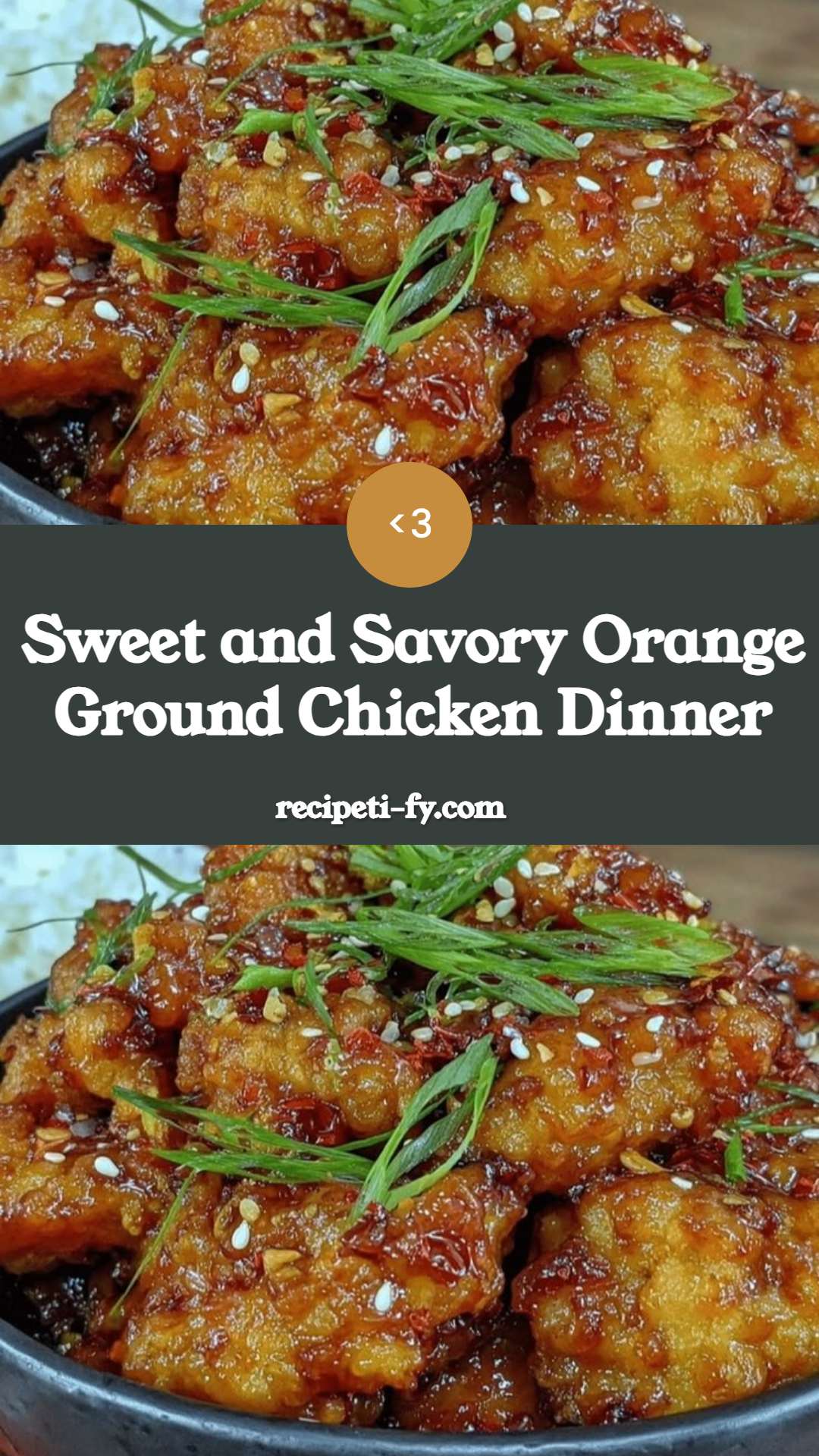 Sweet and Savory Orange Ground Chicken Dinner