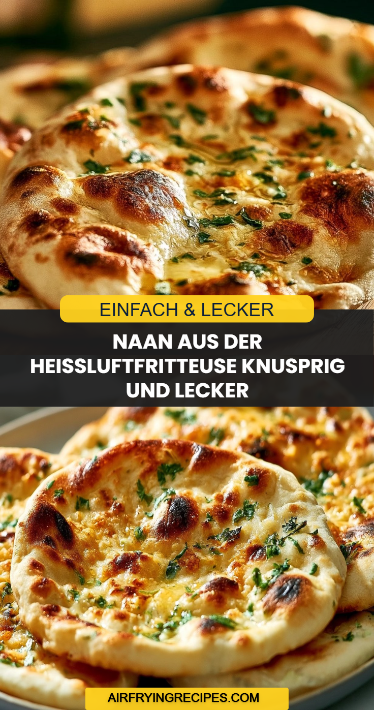 Naan aus der Heißluftfritteuse knusprig und lecker