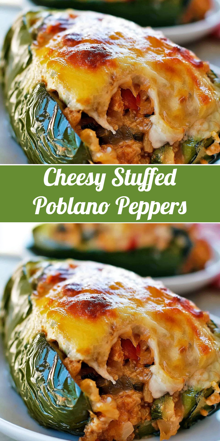 Cheesy Stuffed Poblano Peppers