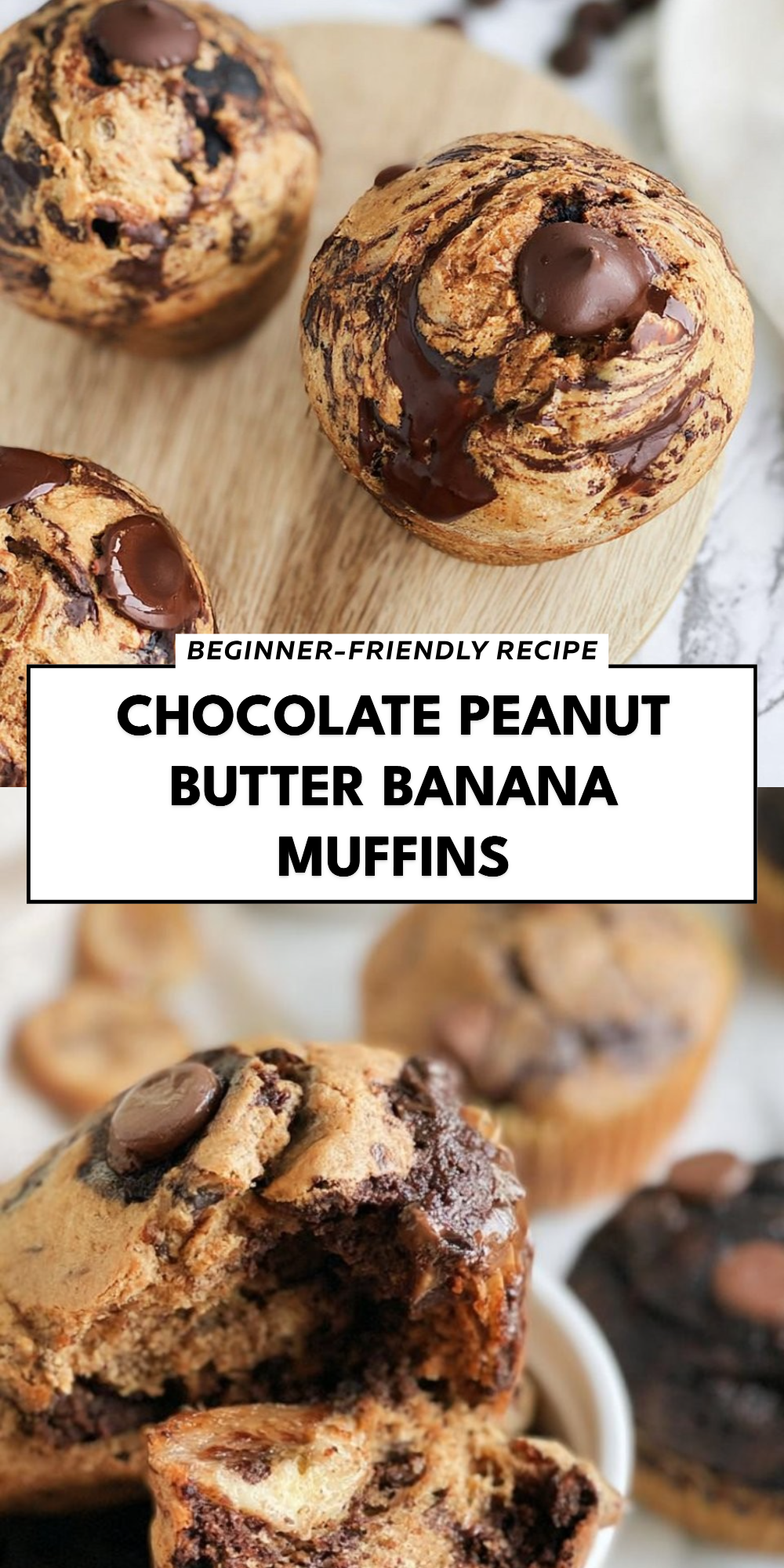 Chocolate Peanut Butter Banana Muffins