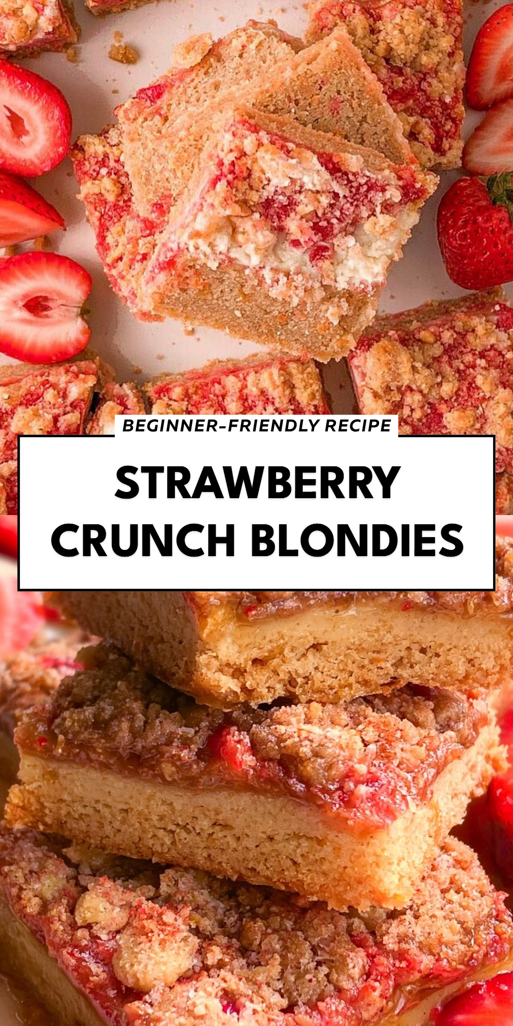 Strawberry Crunch Blondies