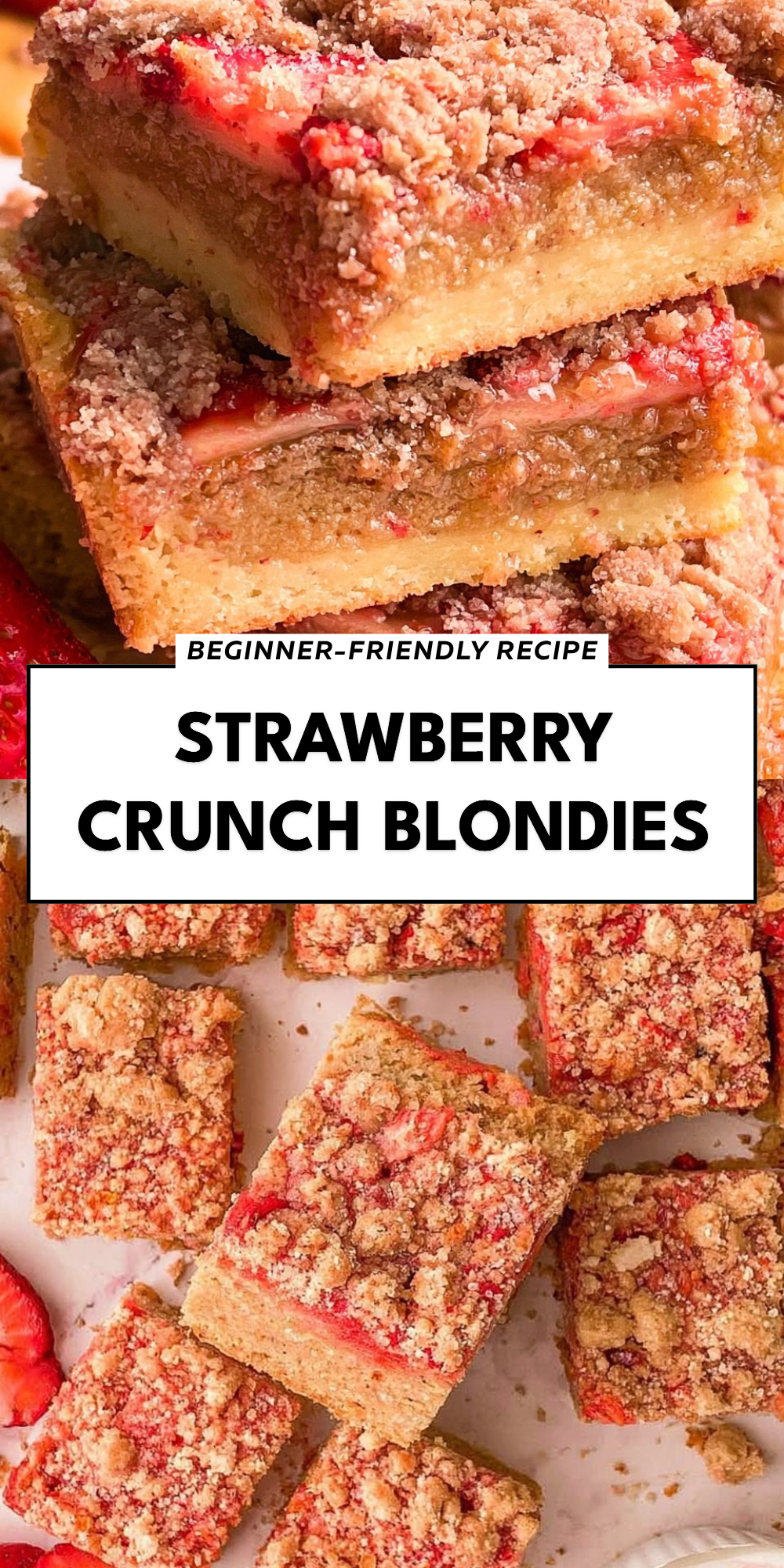 Strawberry Crunch Blondies