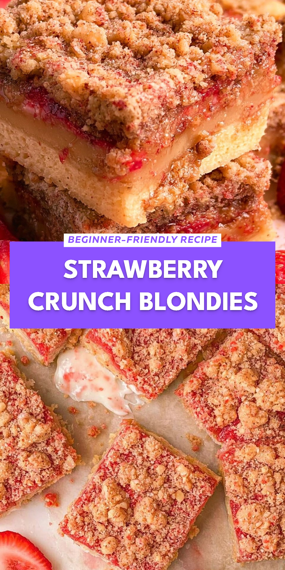 Strawberry Crunch Blondies