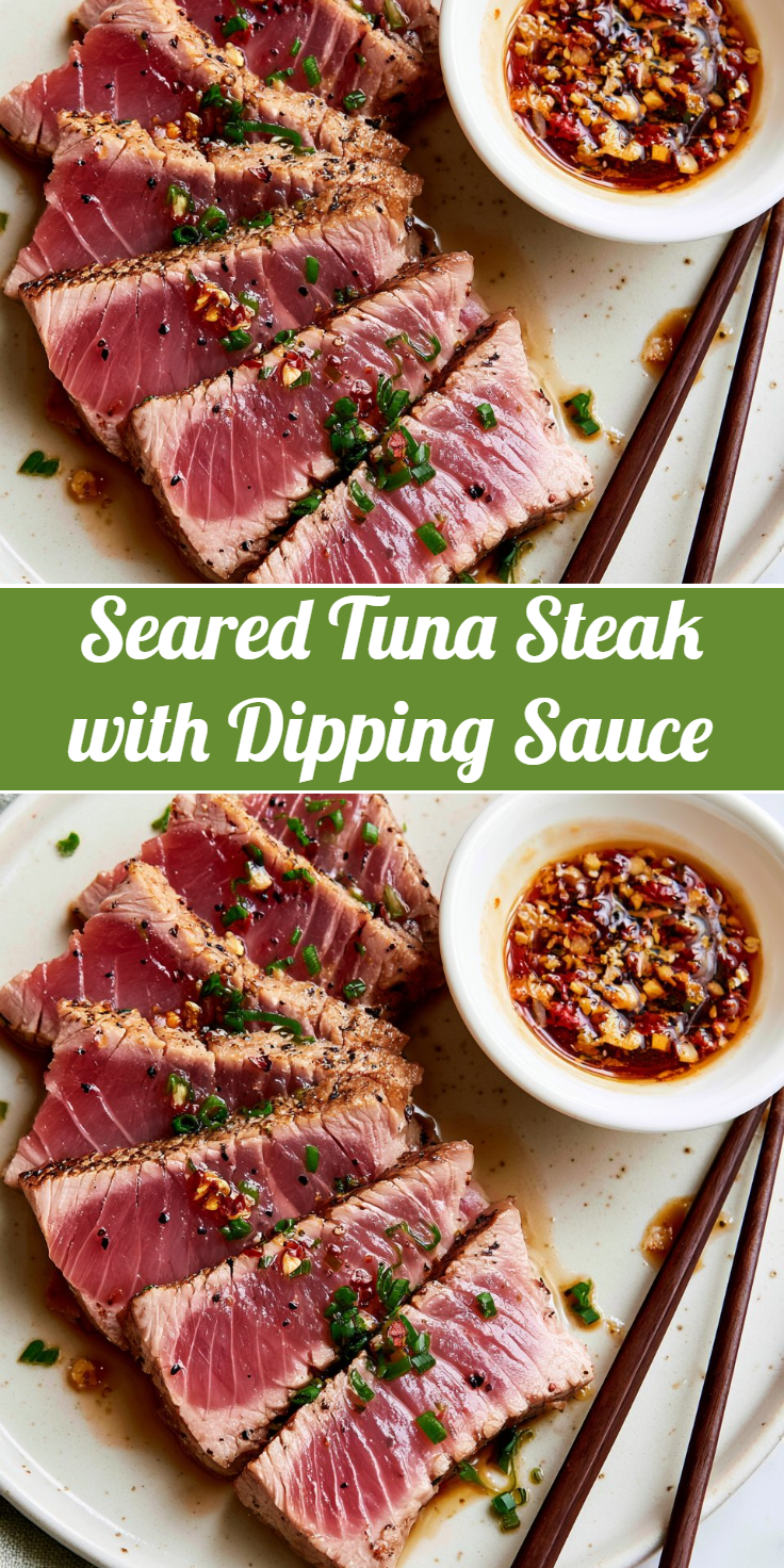 Seared Tuna Steak with Dipping Sauce