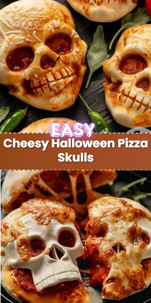 Cheesy Halloween Pizza Skulls