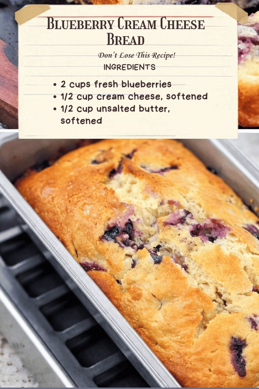 Blueberry Cream Cheese Bread