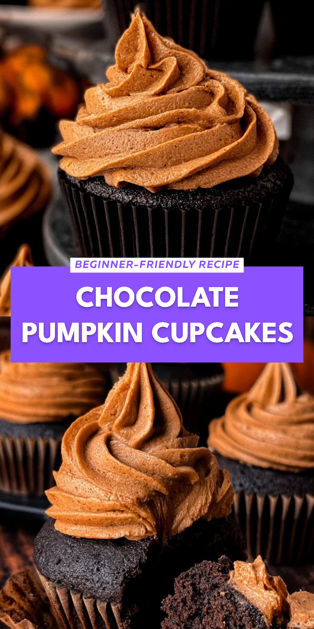 Chocolate Pumpkin Cupcakes