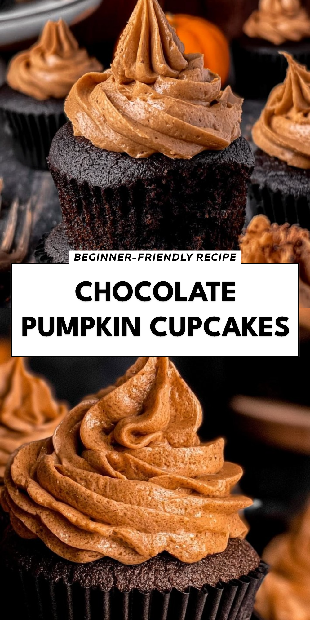 Chocolate Pumpkin Cupcakes