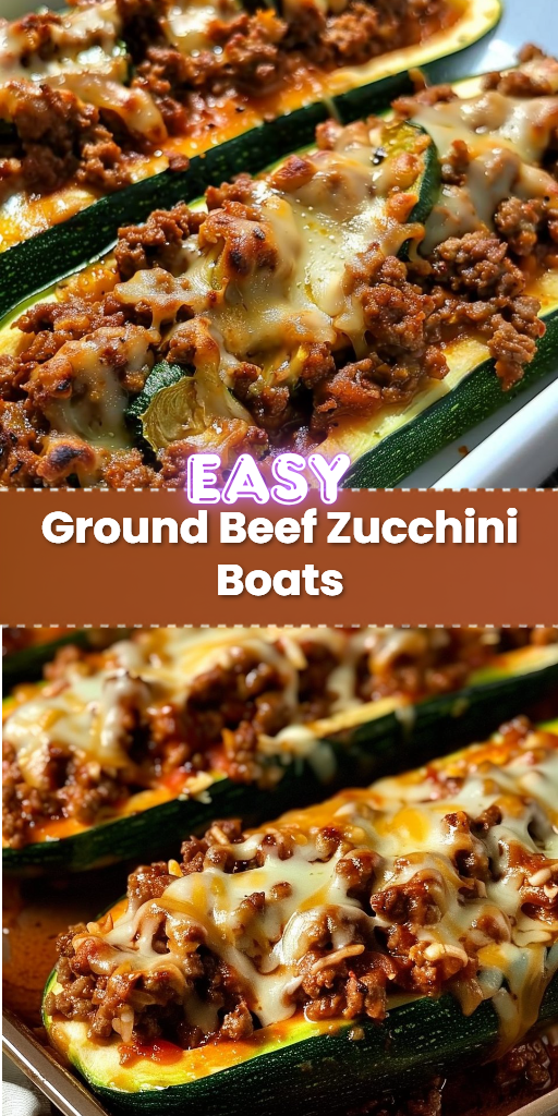 Ground Beef Zucchini Boats