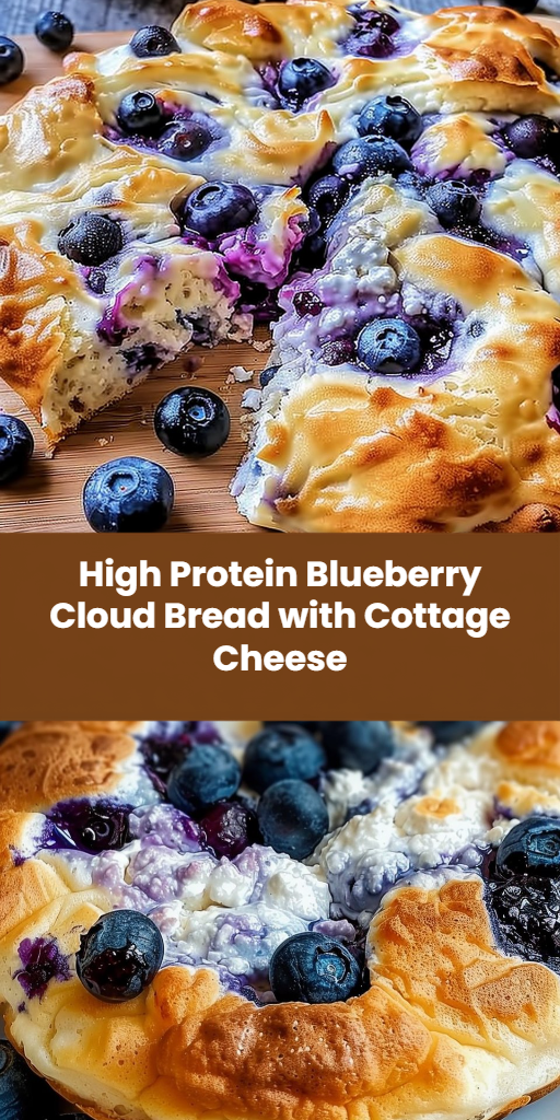 High Protein Blueberry Cloud Bread with Cottage Cheese