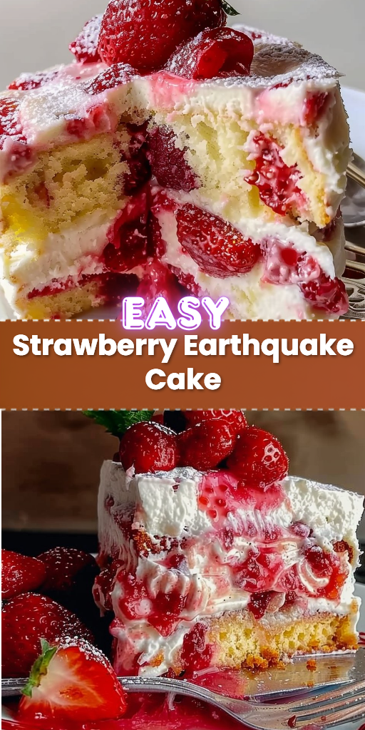 Strawberry Earthquake Cake