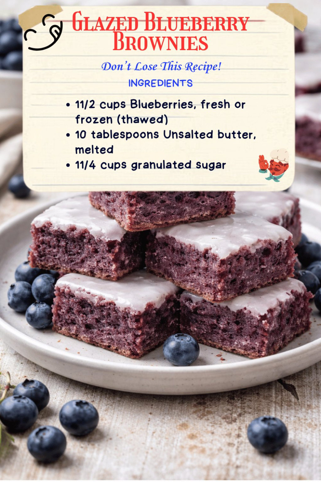 Glazed Blueberry Brownies