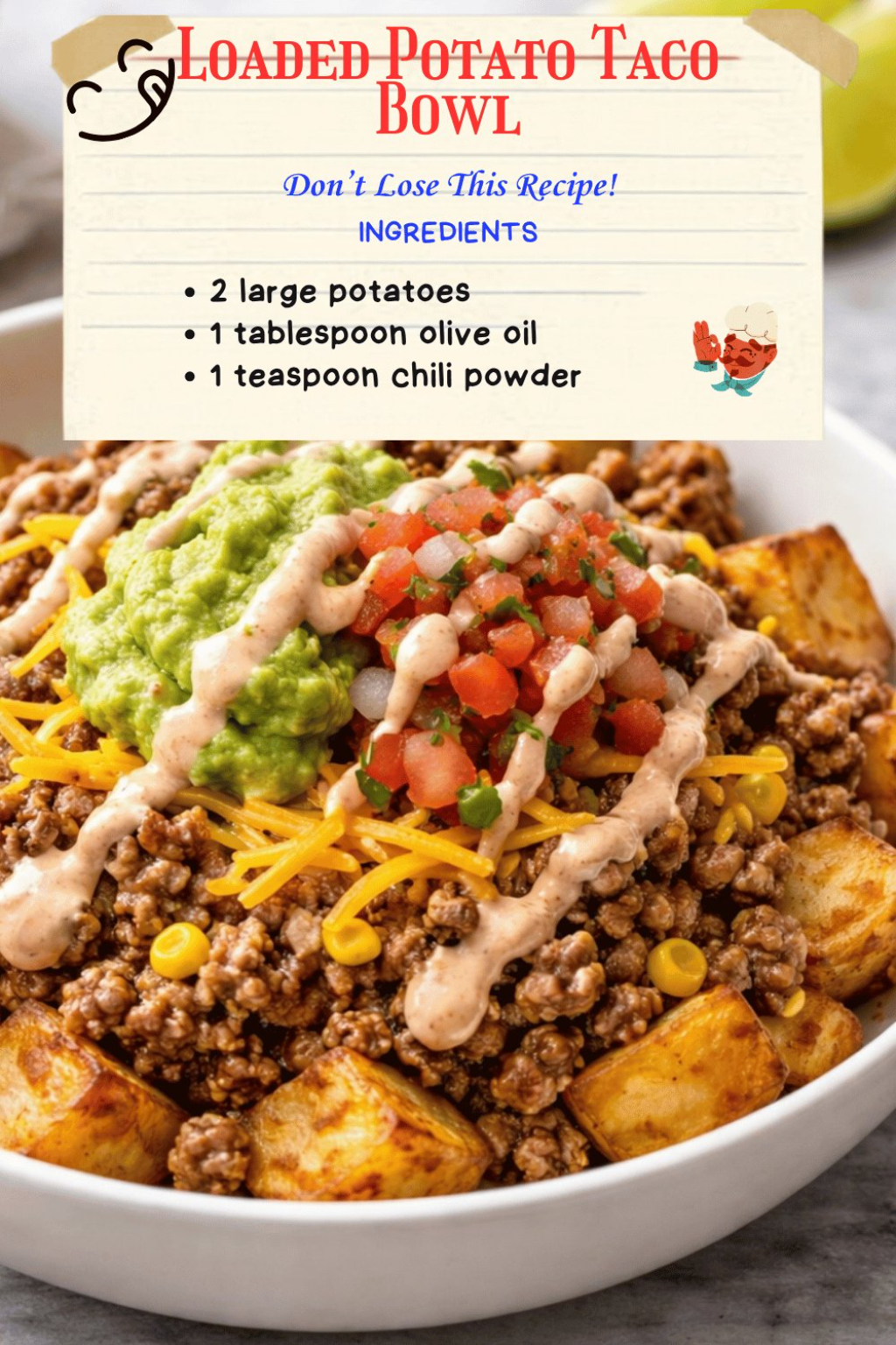 Loaded Potato Taco Bowl