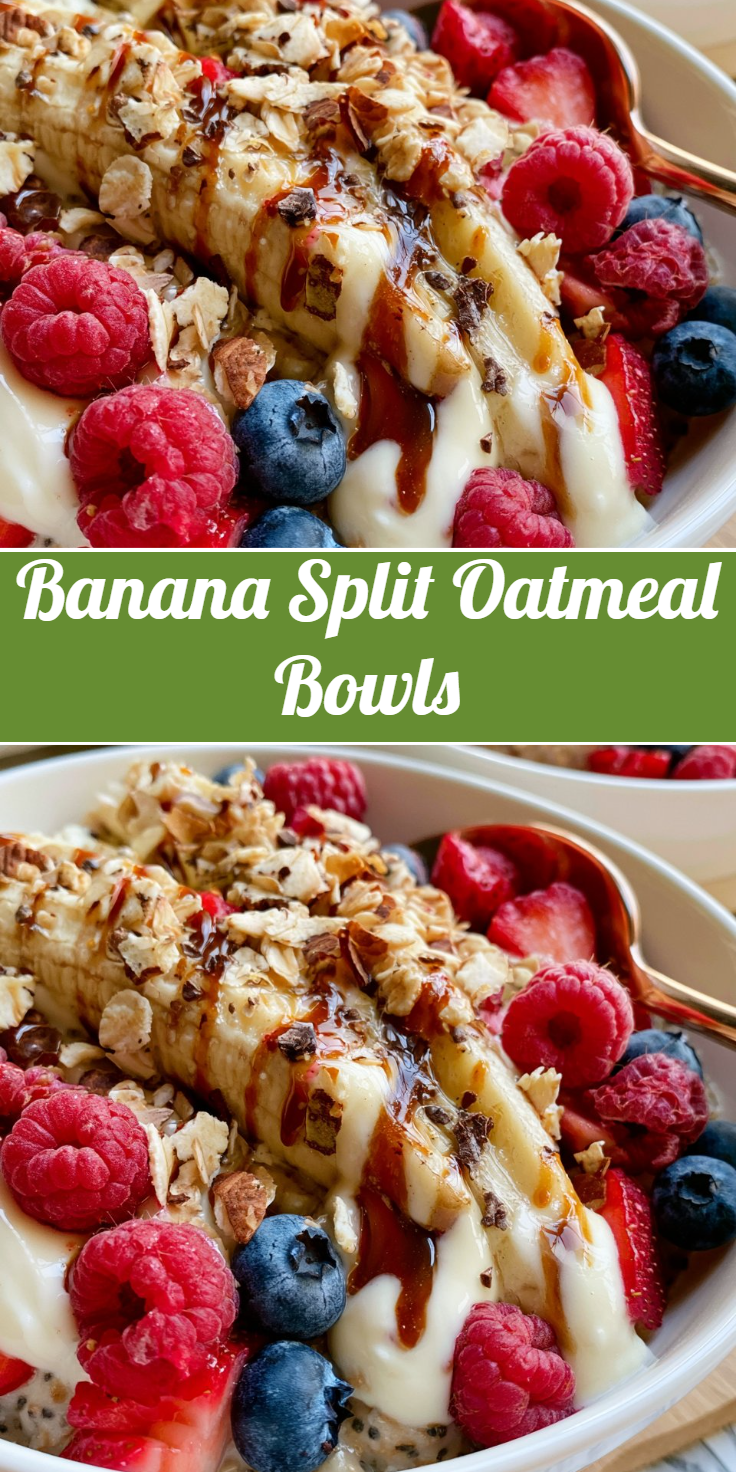 Banana Split Oatmeal Bowls