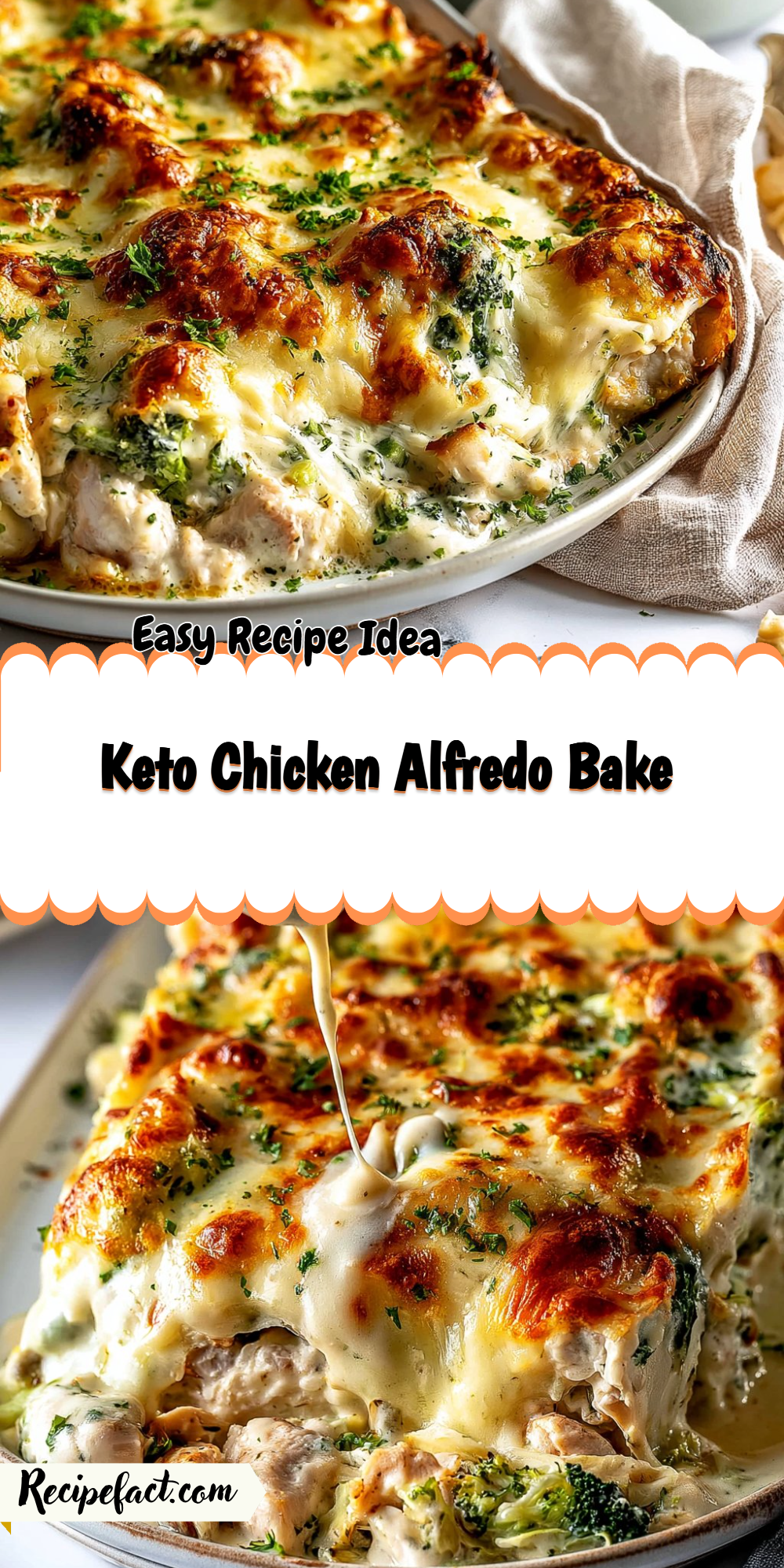 Keto Chicken Alfredo Bake