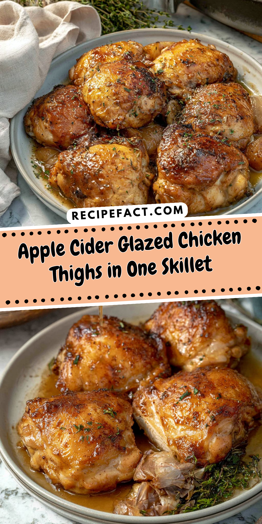 Apple Cider Glazed Chicken Thighs in One Skillet