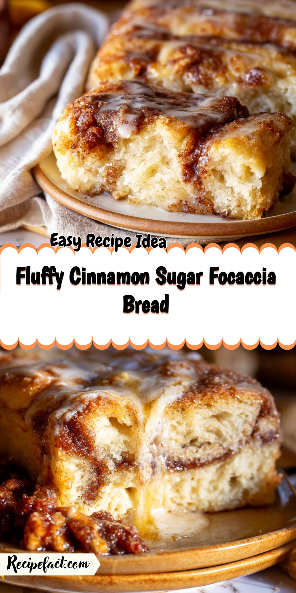 Fluffy Cinnamon Sugar Focaccia Bread