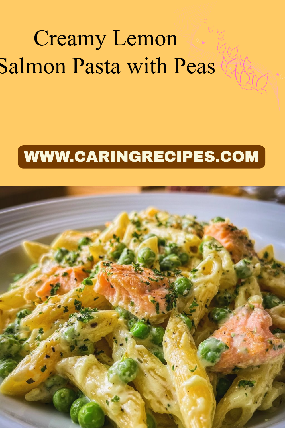 Creamy Lemon Salmon Pasta with Peas 2 Creamy Lemon Salmon Pasta with Peas