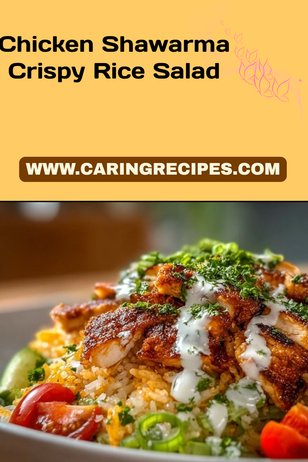 Chicken Shawarma Crispy Rice Salad