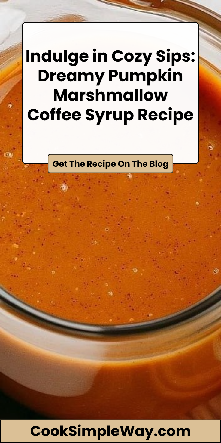 Pumpkin Marshmallow Coffee Syrup 3-Ingredient Cozy Latte Boost