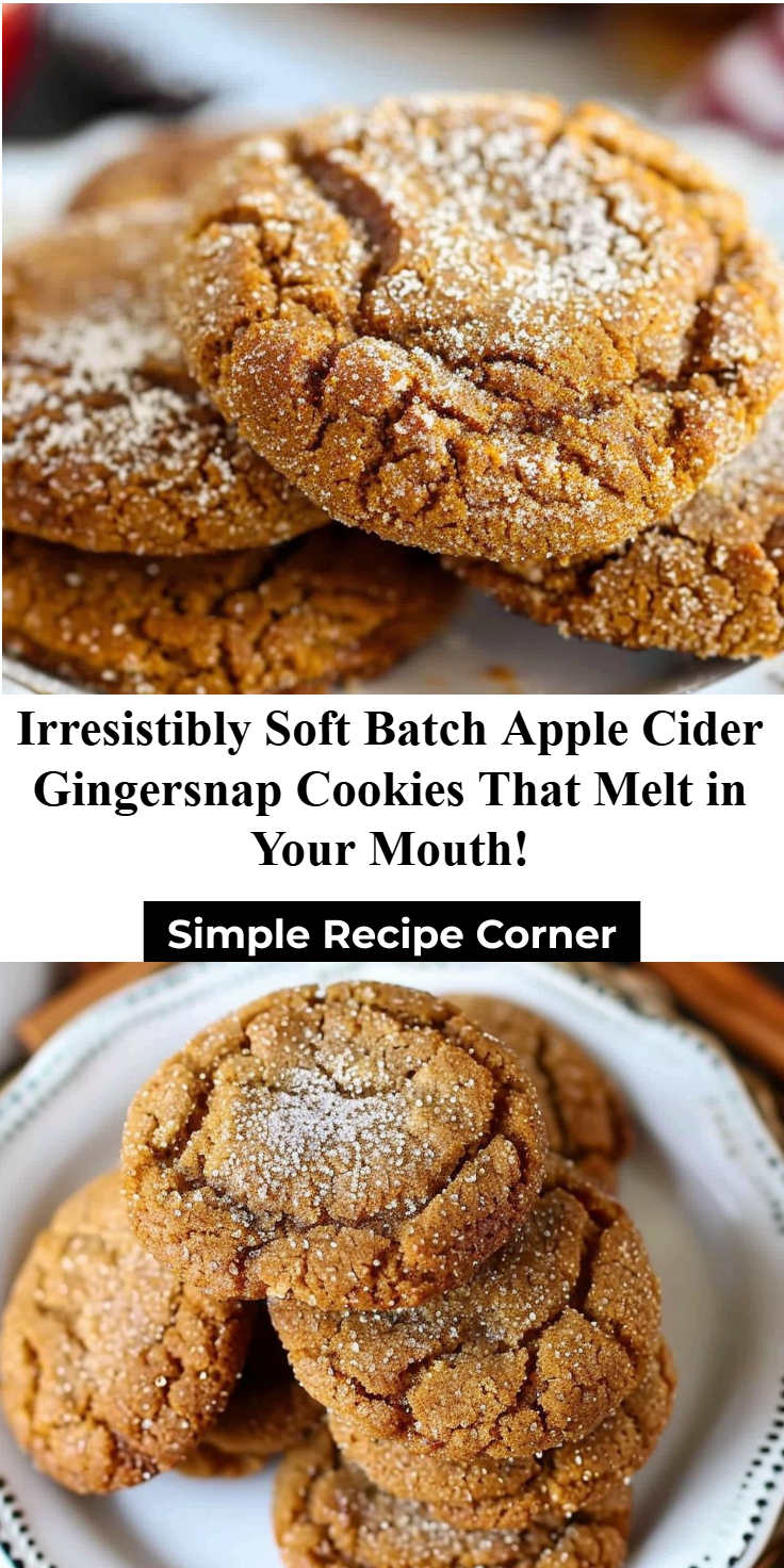 Soft Batch Apple Cider Gingersnap Cookies