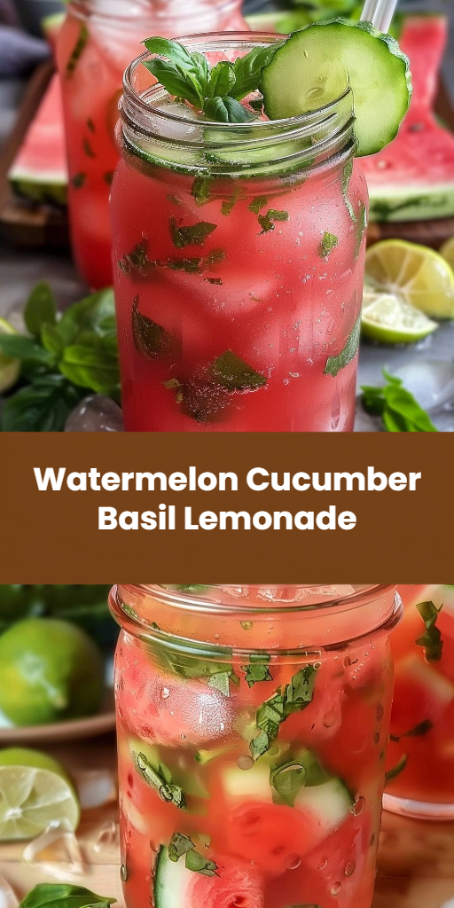 Watermelon Cucumber Basil Lemonade