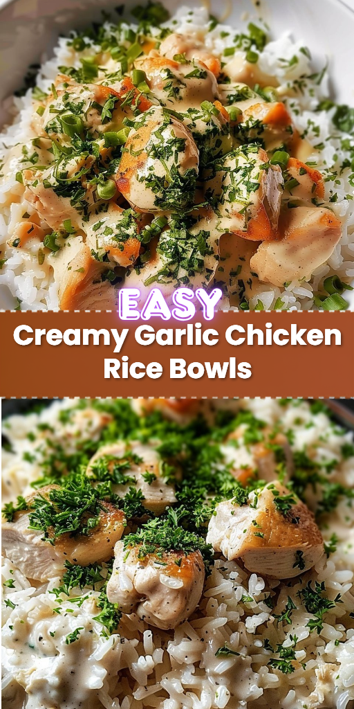 Creamy Garlic Chicken Rice Bowls