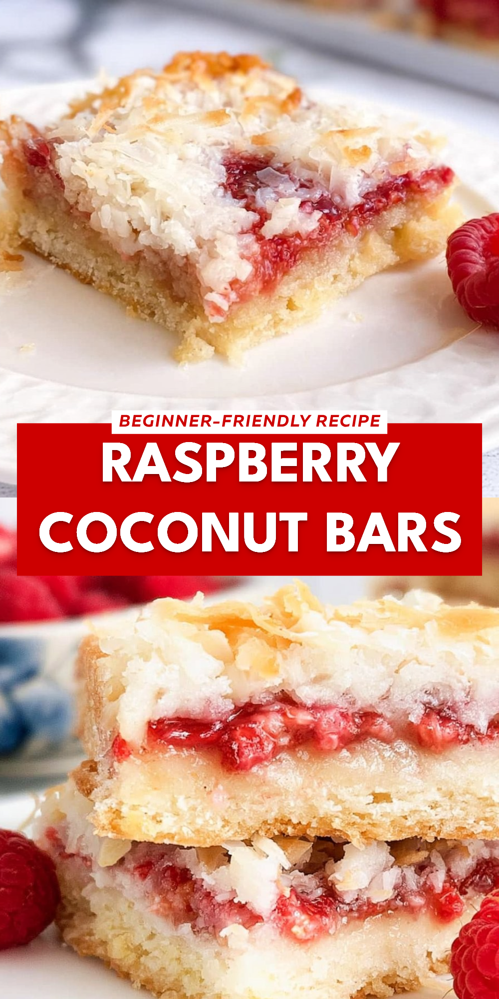 Raspberry Coconut Bars