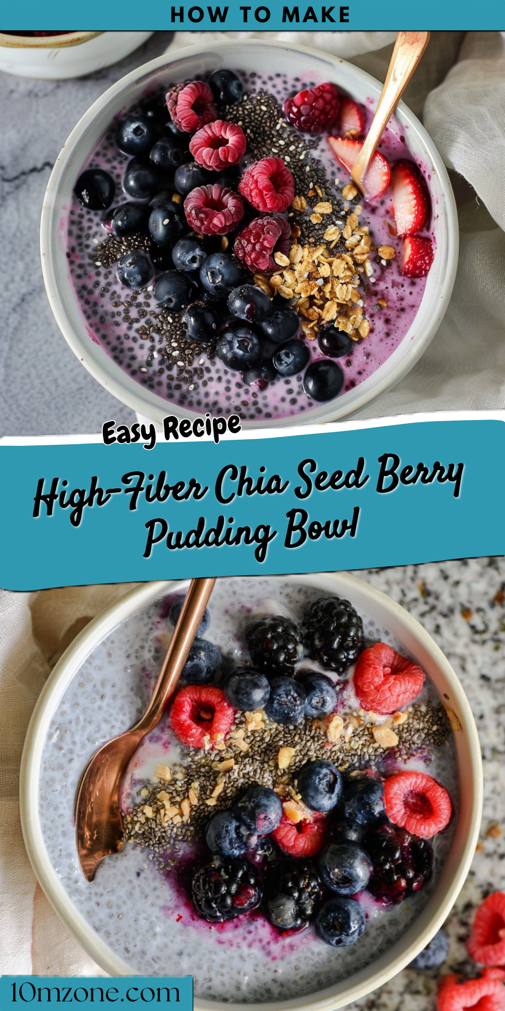 High-Fiber Chia Seed Berry Pudding Bowl