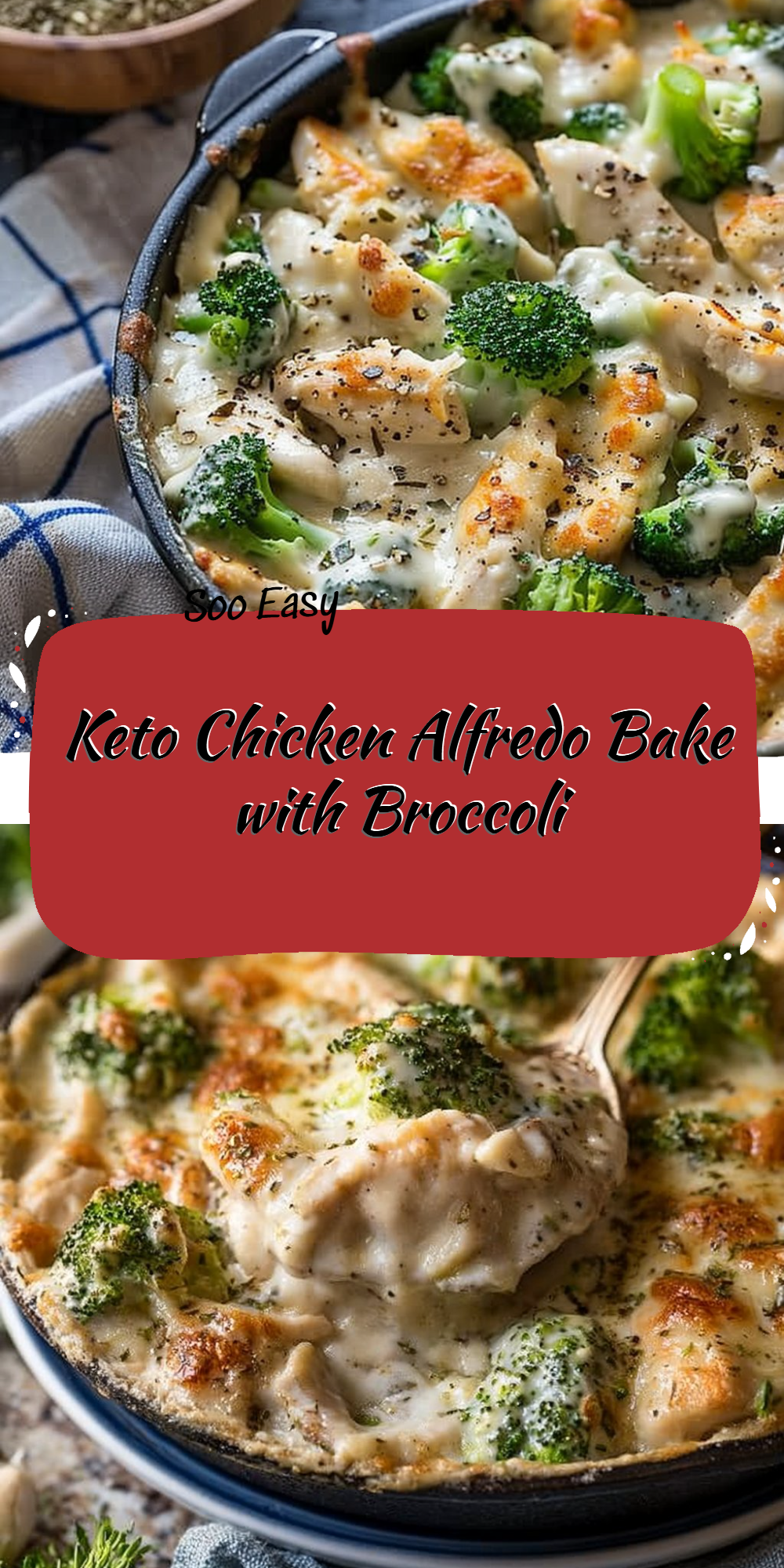 Keto Chicken Alfredo Bake with Broccoli