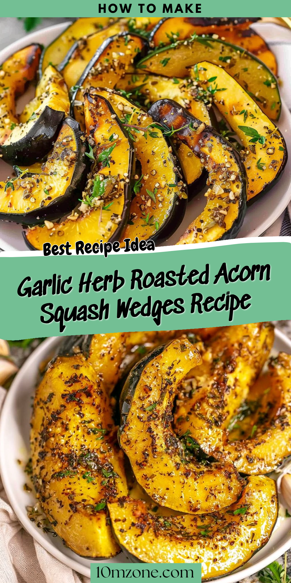 Garlic Herb Roasted Acorn Squash Wedges Recipe