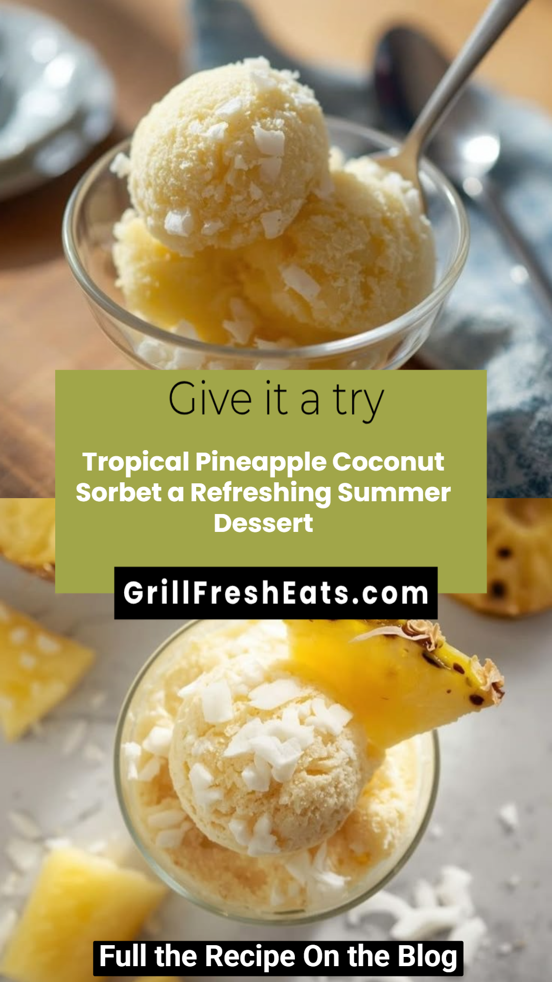 Tropical Pineapple Coconut Sorbet a Refreshing Summer Dessert 1 Tropical Pineapple Coconut Sorbet a Refreshing Summer Dessert