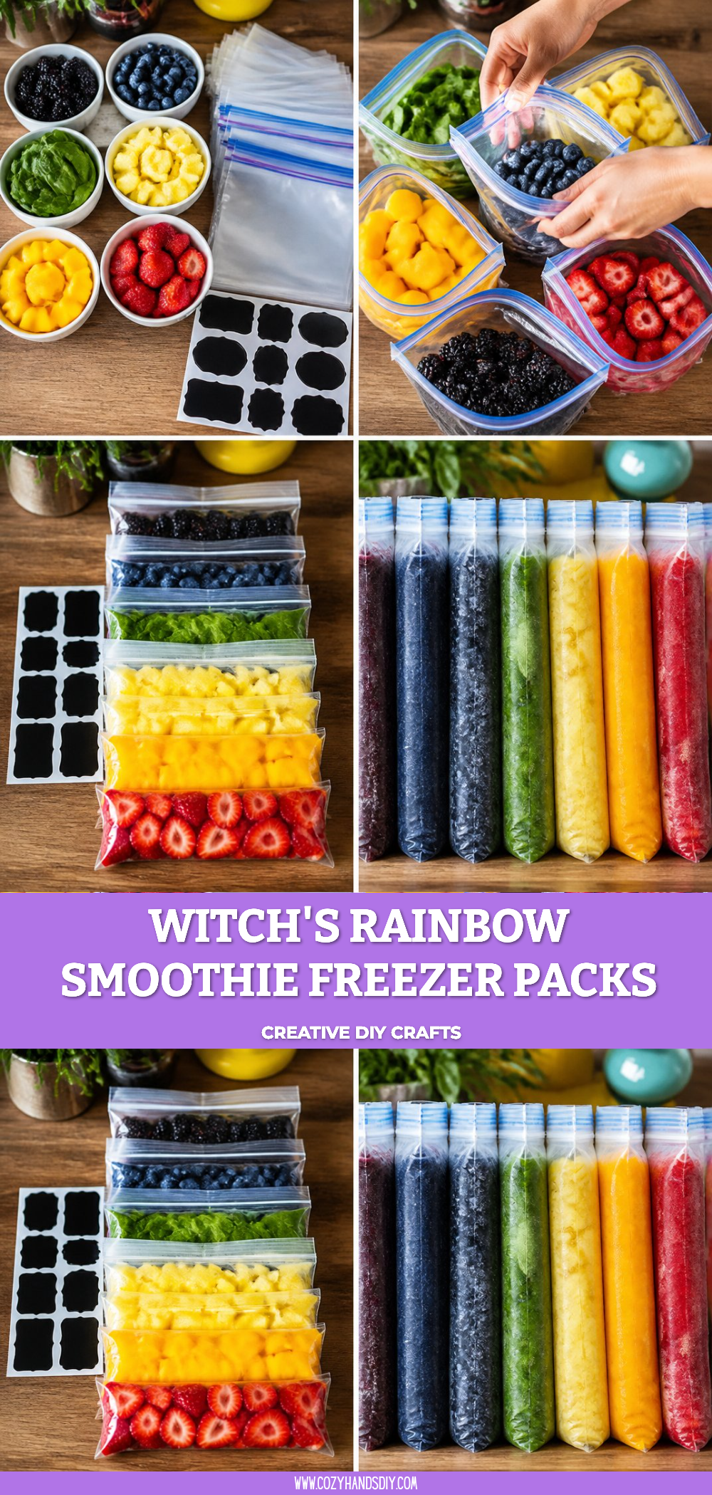 Witch's Rainbow Smoothie Freezer Packs 6 Witch's Rainbow Smoothie Freezer Packs
