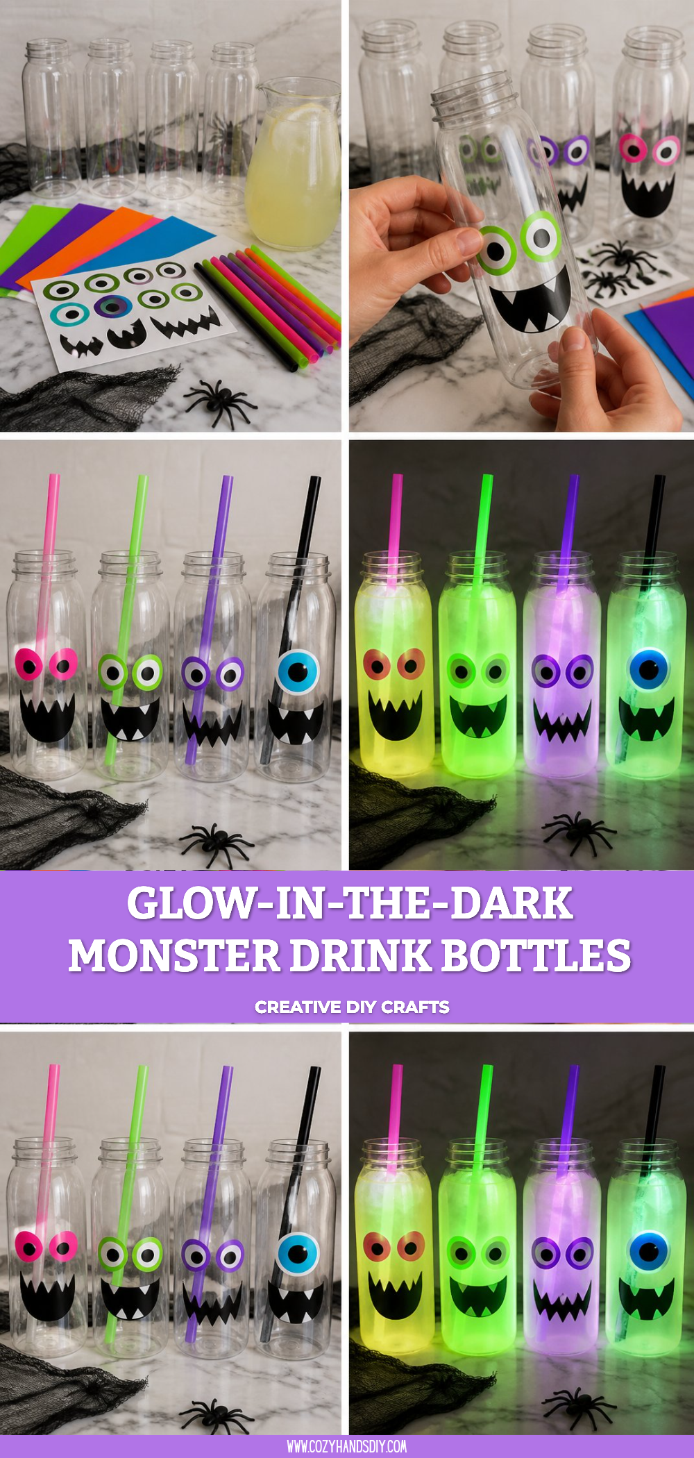 Glow-in-the-Dark Monster Drink Bottles