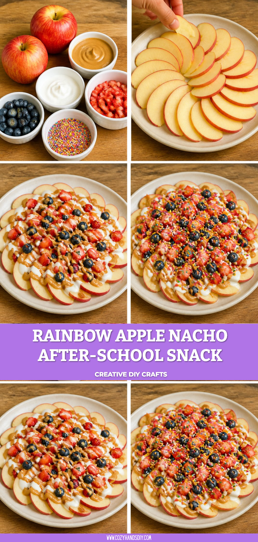 Rainbow Apple Nacho After-School Snack