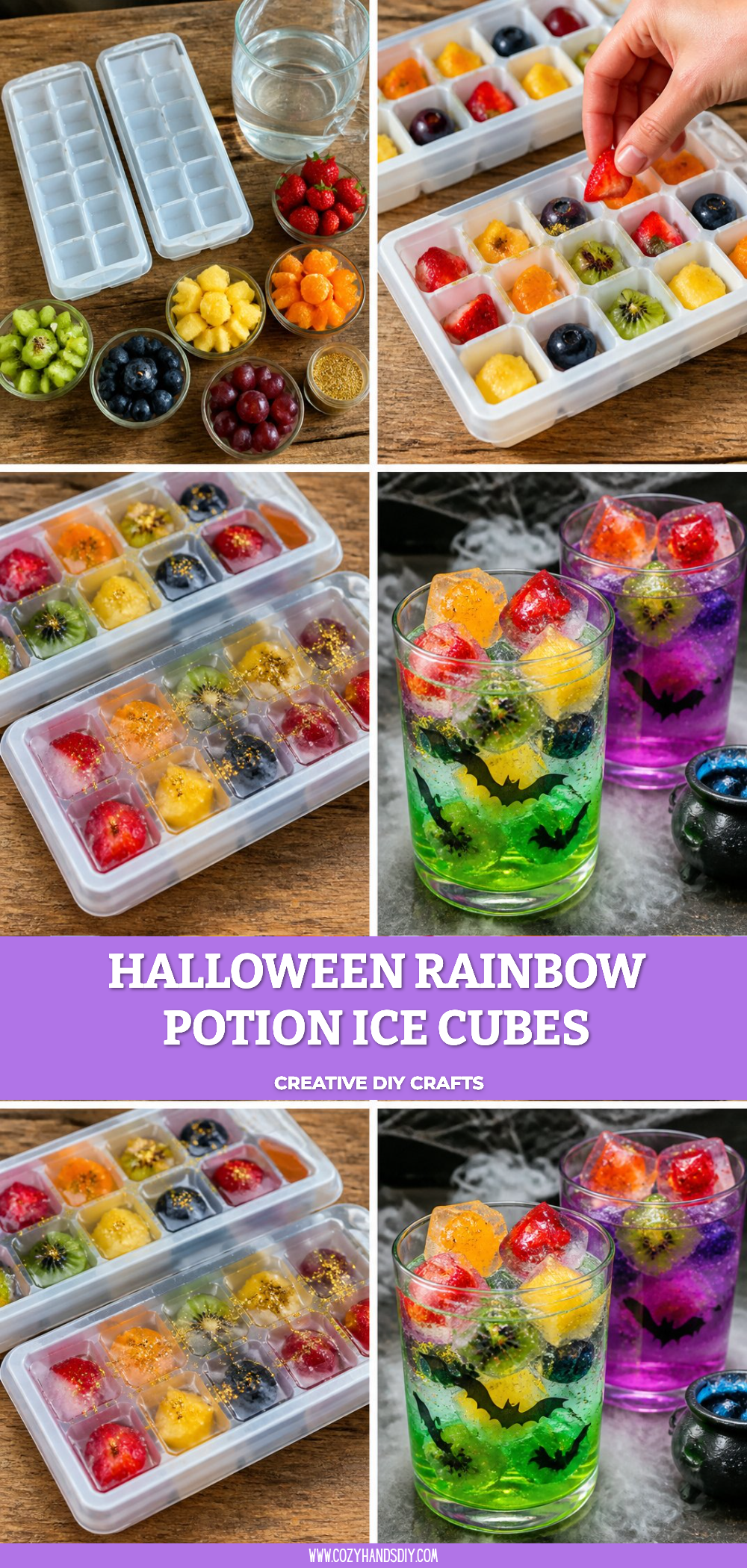 Halloween Rainbow Potion Ice Cubes 6 Halloween Rainbow Potion Ice Cubes