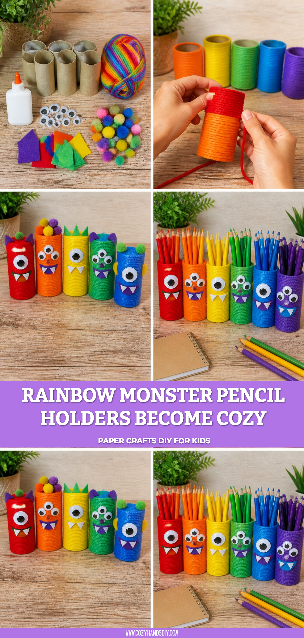 Rainbow Monster Pencil Holders Become Cozy 6 Rainbow Monster Pencil Holders Become Cozy