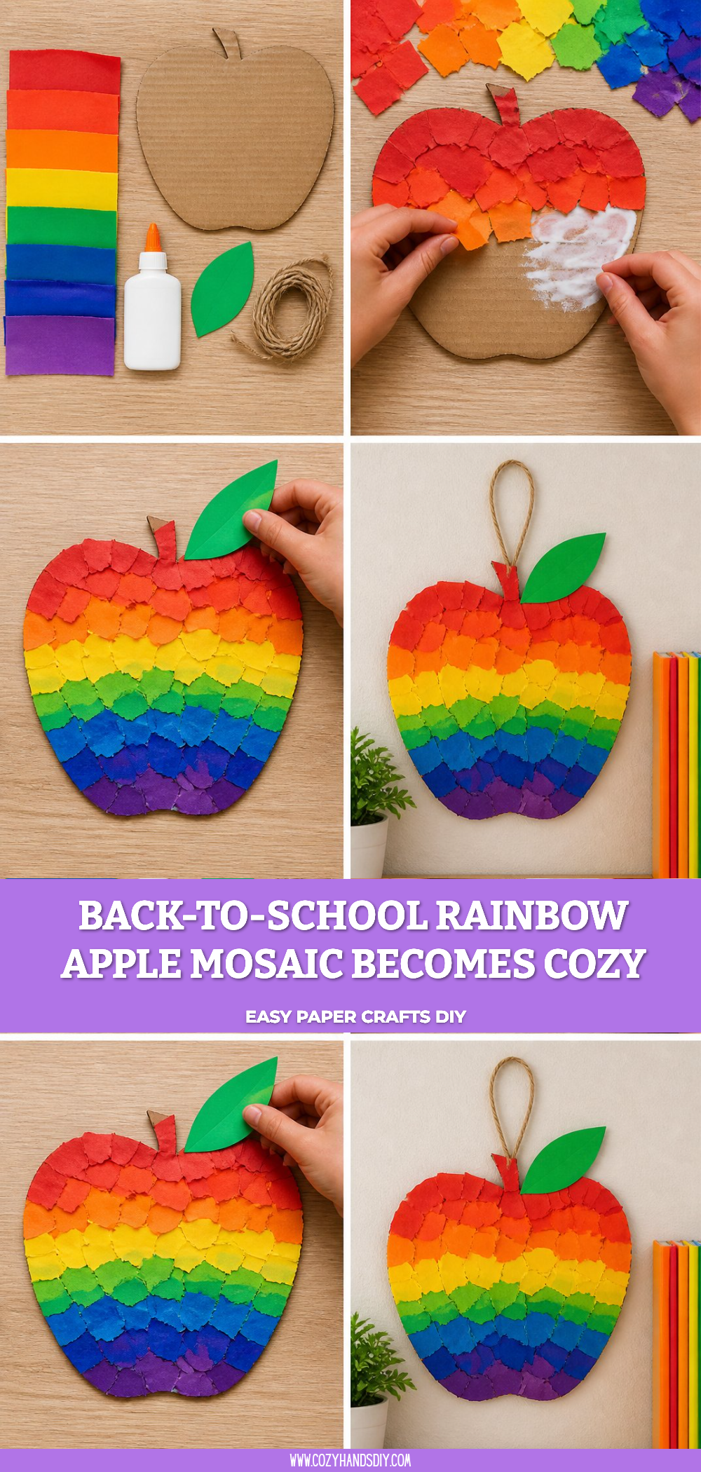 Back-to-School Rainbow Apple Mosaic Becomes Cozy