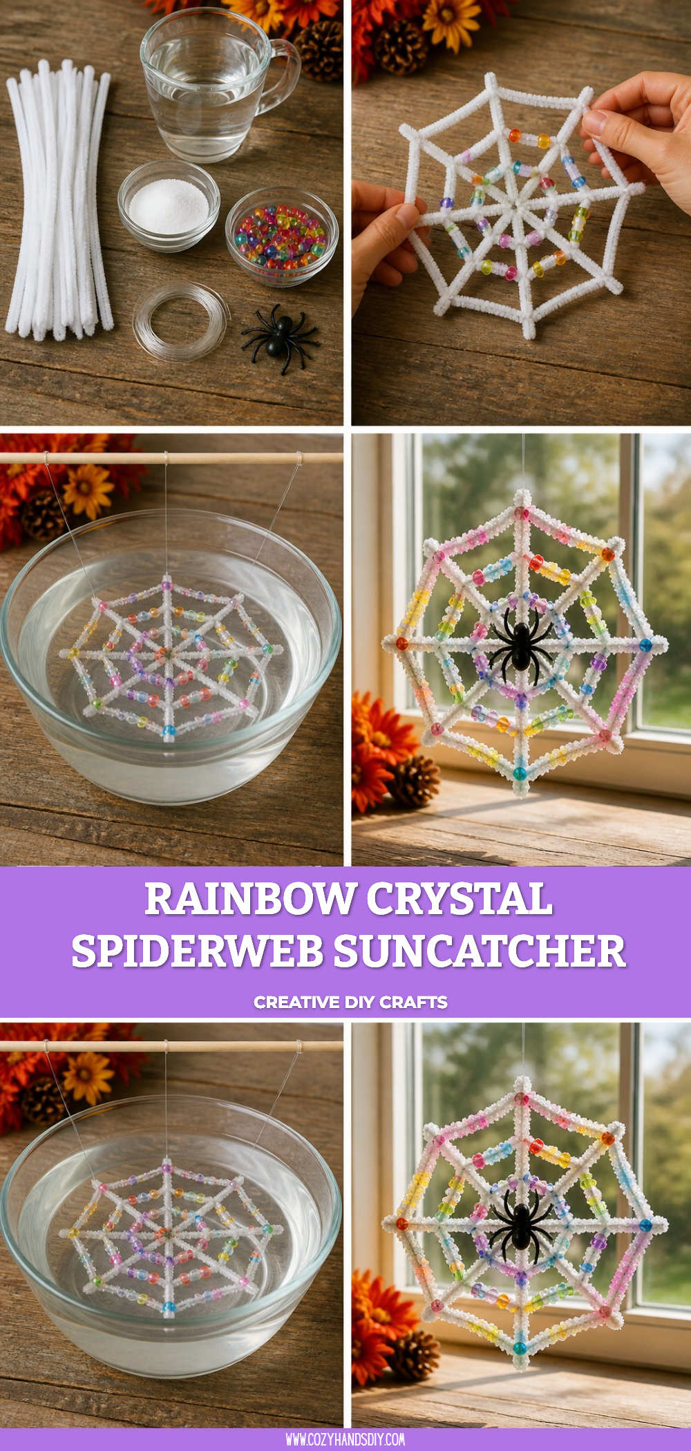 Rainbow Crystal Spiderweb Suncatcher 6 Rainbow Crystal Spiderweb Suncatcher