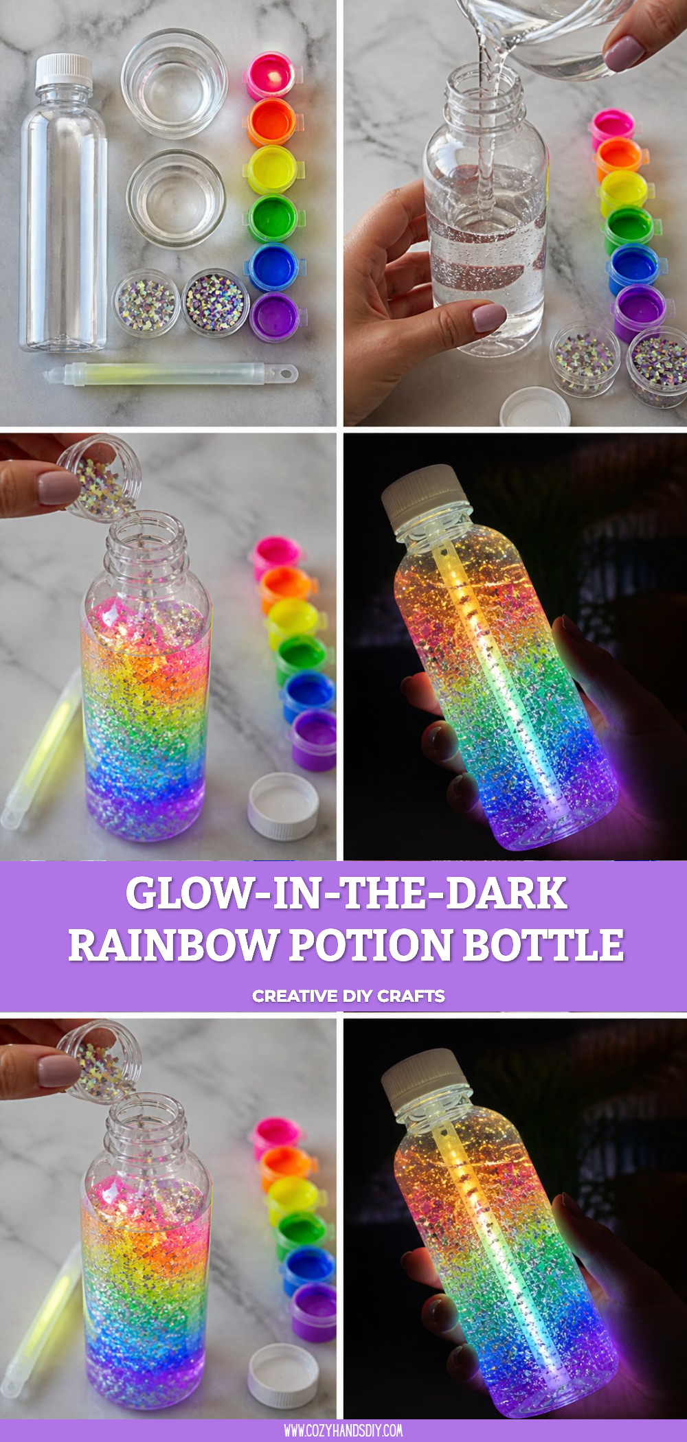 Glow-in-the-Dark Rainbow Potion Bottle 6 Glow-in-the-Dark Rainbow Potion Bottle