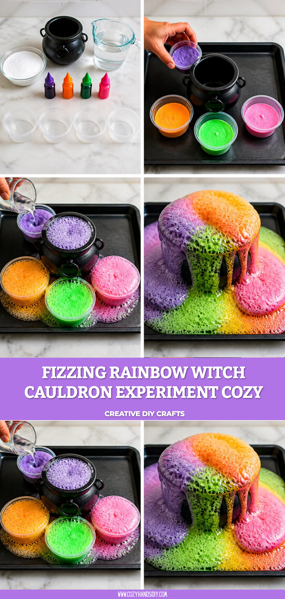 Fizzing Rainbow Witch Cauldron Experiment Cozy