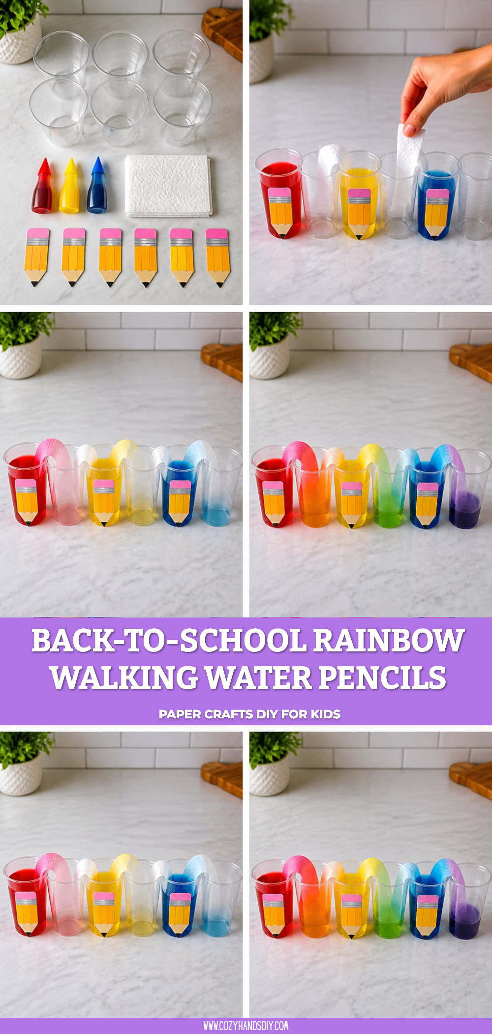 Back-to-School Rainbow Walking Water Pencils