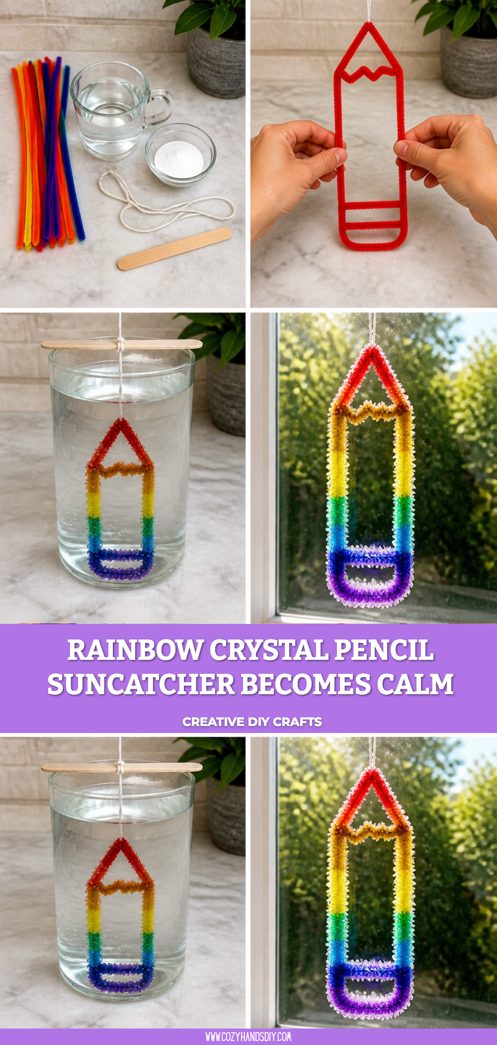 Rainbow Crystal Pencil Suncatcher 6 Rainbow Crystal Pencil Suncatcher Becomes Calm