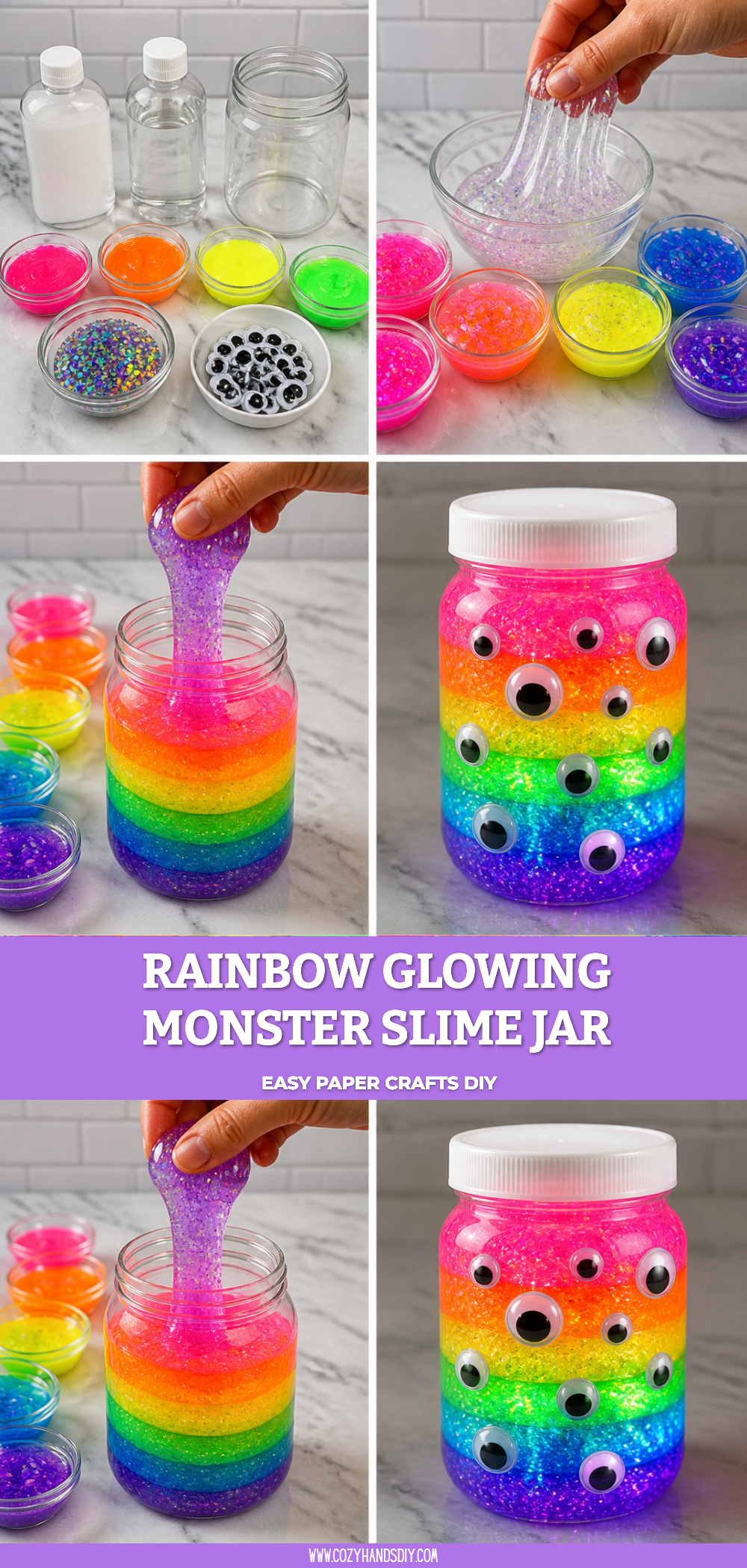 Rainbow Glowing Monster Slime Jar 6 Rainbow Glowing Monster Slime Jar