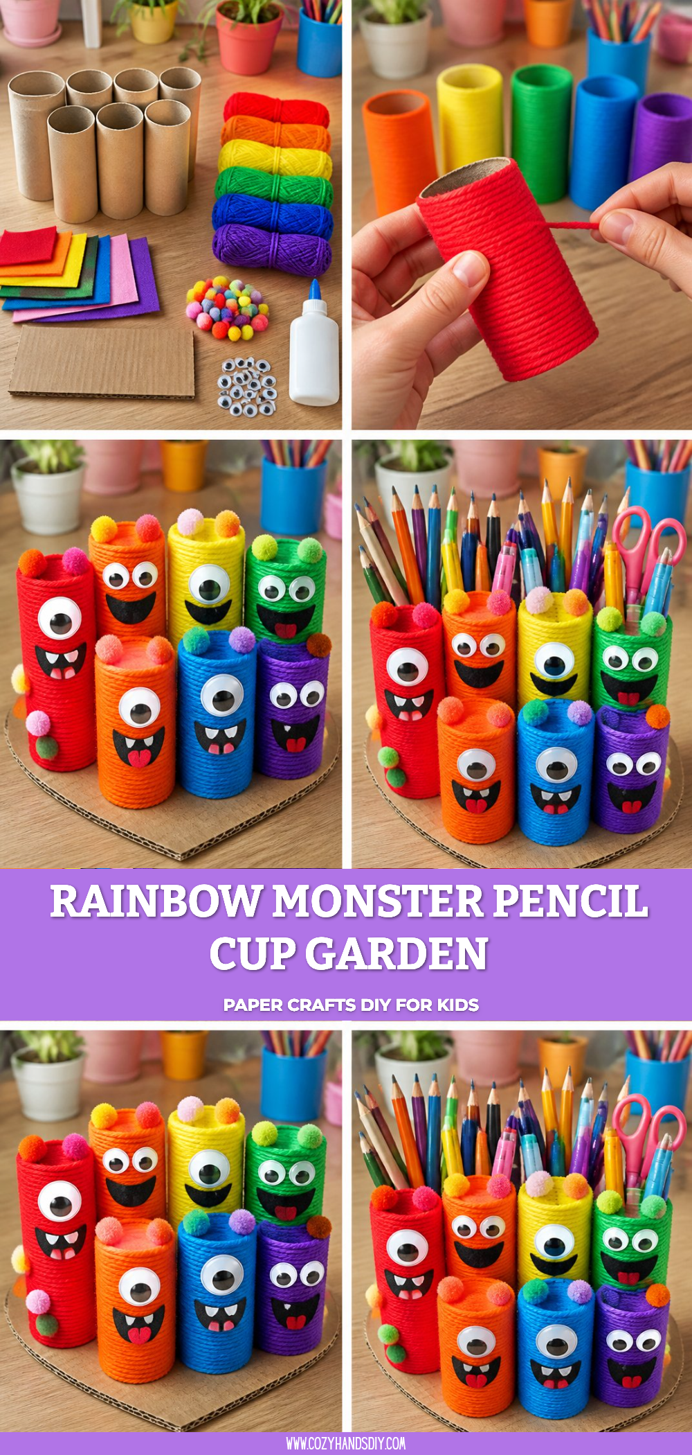 Rainbow Monster Pencil Cup Garden