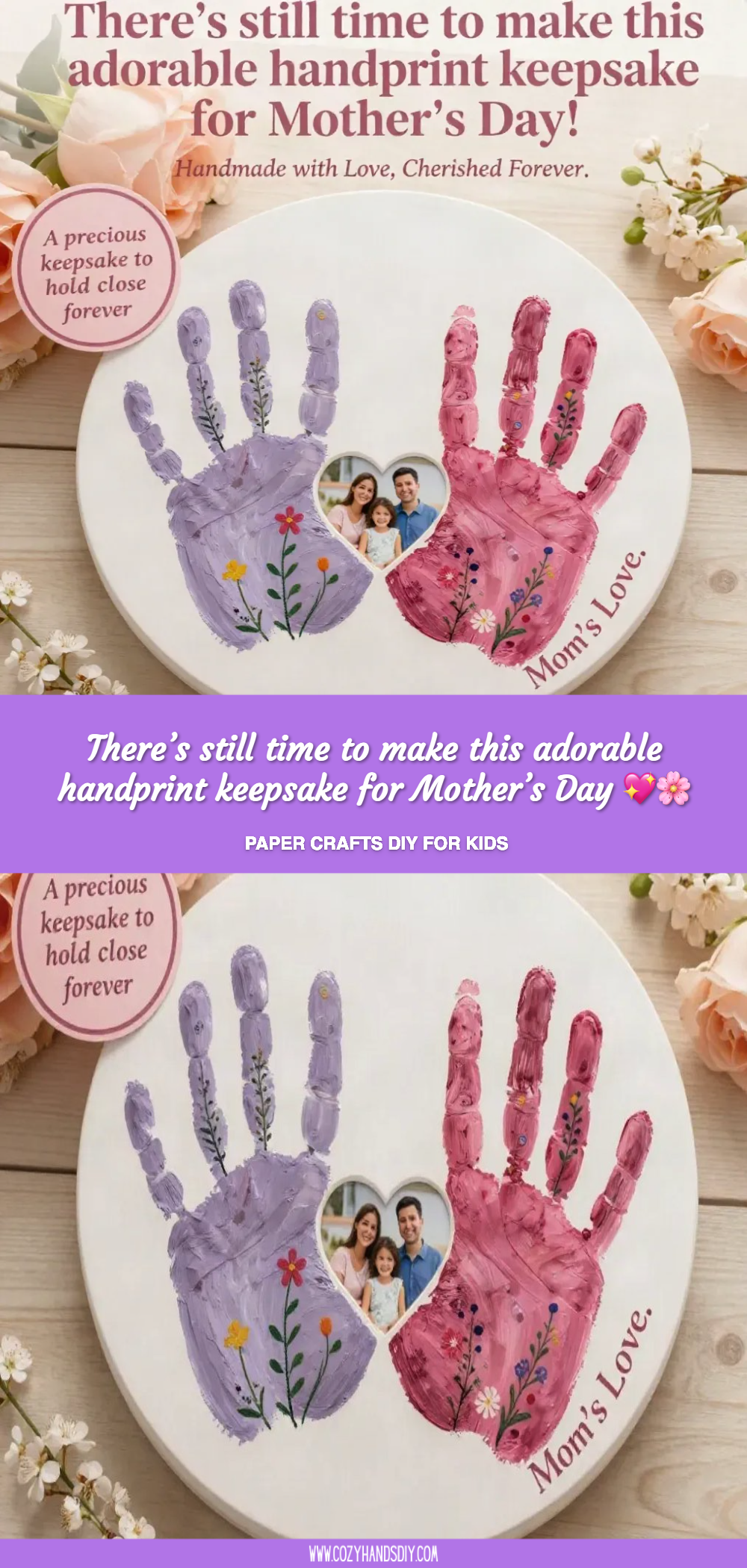 There’s still time to make this adorable handprint keepsake for Mother’s Day 💖🌸